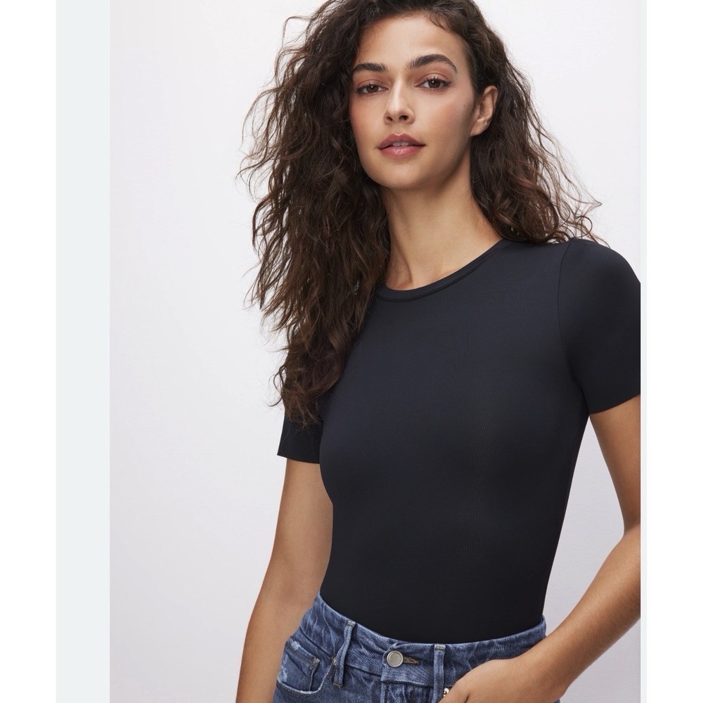 Good American  Short‎ Sleeve Sculpting Tee Bodysuit Size Xl Retails $79